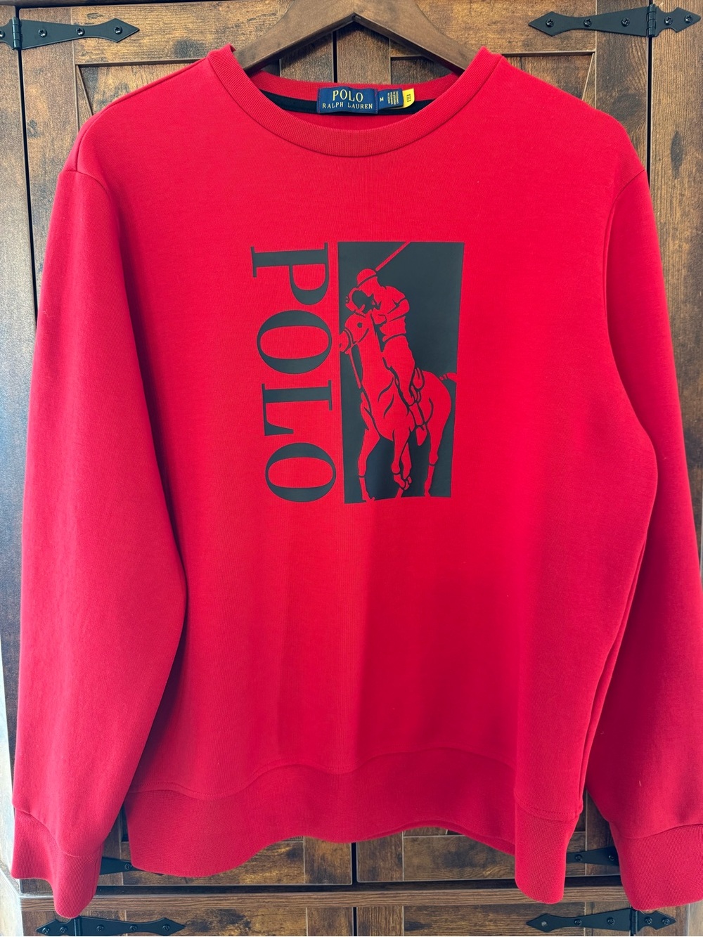 Polo by Ralph Lauren Red Sweatshirt with Black Polo Graphic